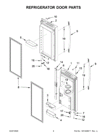 05 - Refrigerator Door Parts parts for Whirlpool Refrigerator WRF555SDHW02 from AppliancePartsPros.com