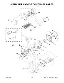10 - Icemaker And Ice Container Parts parts for Whirlpool Refrigerator WRF555SDHW02 from AppliancePartsPros.com