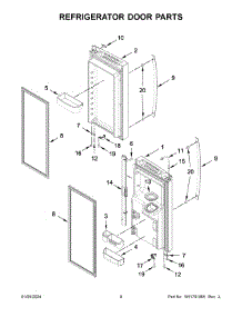 Refrigerator Door Parts parts for Whirlpool Refrigerator WRF555SDHW09 from AppliancePartsPros.com