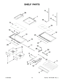 Shelf Parts parts for Whirlpool Refrigerator WRF555SDHW09 from AppliancePartsPros.com