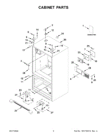 02 - Cabinet Parts parts for Whirlpool Refrigerator WRF555SDHW10 from AppliancePartsPros.com