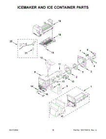 10 - Icemaker And Ice Container Parts parts for Whirlpool Refrigerator WRF555SDHW10 from AppliancePartsPros.com
