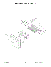 06 - Freezer Door Parts parts for Whirlpool Refrigerator WRF555SDHW10 from AppliancePartsPros.com