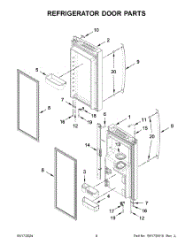 05 - Refrigerator Door Parts parts for Whirlpool Refrigerator WRF555SDHW10 from AppliancePartsPros.com