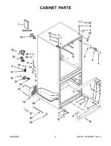02 - Cabinet Parts parts for Whirlpool Refrigerator WRF560SEHB01 from AppliancePartsPros.com