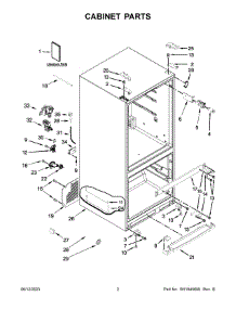 02 - Cabinet Parts parts for Whirlpool Refrigerator WRF560SEHB03 from AppliancePartsPros.com