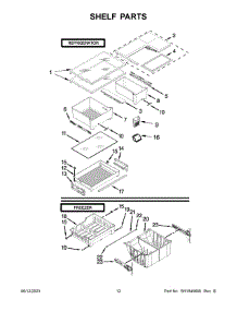 07 - Shelf Parts parts for Whirlpool Refrigerator WRF560SEHV03 from AppliancePartsPros.com