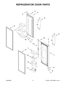 04 - Refrigerator Door Parts parts for Whirlpool Refrigerator WRF560SEHW05 from AppliancePartsPros.com