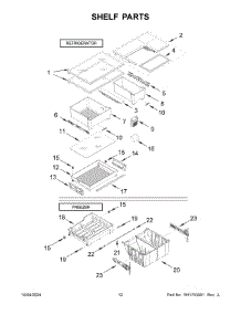 07 - Shelf Parts parts for Whirlpool Refrigerator WRF560SEHW05 from AppliancePartsPros.com
