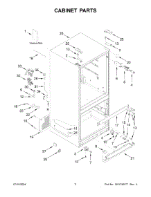 02 - Cabinet Parts parts for Whirlpool Refrigerator WRF560SEHZ05 from AppliancePartsPros.com