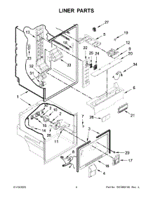 03 - Liner Parts parts for Whirlpool Refrigerator WRF560SFHV02 from AppliancePartsPros.com