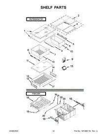 07 - Shelf Parts parts for Whirlpool Refrigerator WRF560SFHV03 from AppliancePartsPros.com