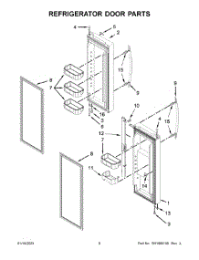 04 - Refrigerator Door Parts parts for Whirlpool Refrigerator WRF560SFHW02 from AppliancePartsPros.com