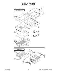 07 - Shelf Parts parts for Whirlpool Refrigerator WRF560SFHW02 from AppliancePartsPros.com