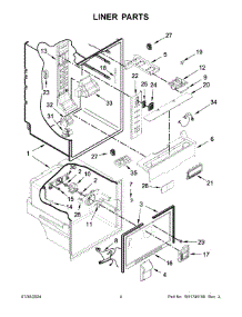 03 - Liner Parts parts for Whirlpool Refrigerator WRF560SFHW05 from AppliancePartsPros.com