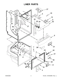 03 - Liner Parts parts for Whirlpool Refrigerator WRF560SFHZ01 from AppliancePartsPros.com