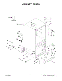 02 - Cabinet Parts parts for Whirlpool Refrigerator WRF560SMHB05 from AppliancePartsPros.com