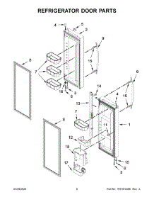 04 - Refrigerator Door Parts parts for Whirlpool Refrigerator WRF560SMHZ01 from AppliancePartsPros.com