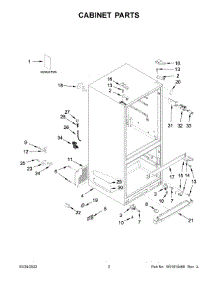 02 - Cabinet Parts parts for Whirlpool Refrigerator WRF560SMHZ01 from AppliancePartsPros.com
