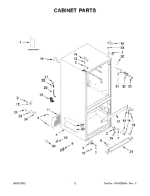 02 - Cabinet Parts parts for Whirlpool Refrigerator WRF560SMHZ02 from AppliancePartsPros.com