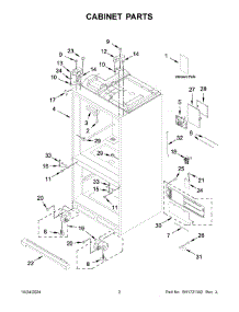 02 - Cabinet Parts parts for Whirlpool Refrigerator WRF757SDHV05 from AppliancePartsPros.com