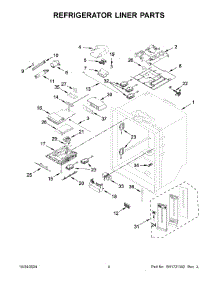 03 - Refrigerator Liner Parts parts for Whirlpool Refrigerator WRF757SDHV05 from AppliancePartsPros.com