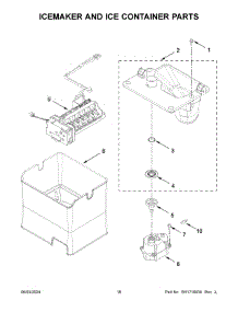 10 - Icemaker And Ice Container Parts parts for Whirlpool Refrigerator WRF757SDHZ05 from AppliancePartsPros.com
