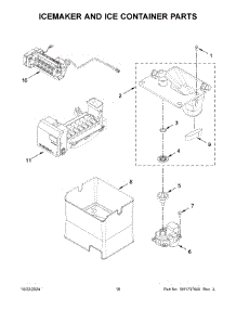 10 - Icemaker And Ice Container Parts parts for Whirlpool Refrigerator WRF767SDHV05 from AppliancePartsPros.com