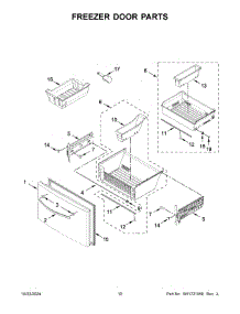 06 - Freezer Door Parts parts for Whirlpool Refrigerator WRF767SDHZ05 from AppliancePartsPros.com