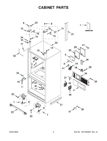 02 - Cabinet Parts parts for Whirlpool Refrigerator WRF954CIHB01 from AppliancePartsPros.com