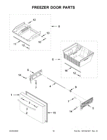 06 - Freezer Door Parts parts for Whirlpool Refrigerator WRF954CIHB02 from AppliancePartsPros.com