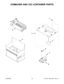 10 - Icemaker And Ice Container Parts parts for Whirlpool Refrigerator WRF954CIHB02 from AppliancePartsPros.com