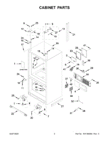 02 - Cabinet Parts parts for Whirlpool Refrigerator WRF954CIHV01 from AppliancePartsPros.com