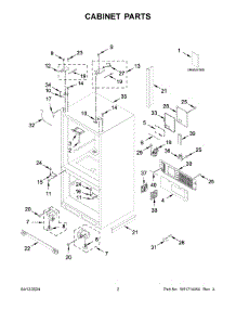 02 - Cabinet Parts parts for Whirlpool Refrigerator WRF954CIHV04 from AppliancePartsPros.com