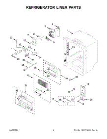 03 - Refrigerator Liner Parts parts for Whirlpool Refrigerator WRF954CIHV04 from AppliancePartsPros.com