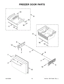 06 - Freezer Door Parts parts for Whirlpool Refrigerator WRF954CIHV04 from AppliancePartsPros.com