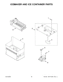 10 - Icemaker And Ice Container Parts parts for Whirlpool Refrigerator WRF954CIHV04 from AppliancePartsPros.com