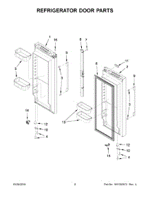 05 - Refrigerator Door Parts parts for Whirlpool Refrigerator WRFA32SMHN01 from AppliancePartsPros.com
