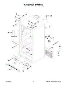 02 - Cabinet Parts parts for Whirlpool Refrigerator WRFA32SMHN01 from AppliancePartsPros.com