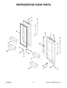 05 - Refrigerator Door Parts parts for Whirlpool Refrigerator WRFA35SWHZ07 from AppliancePartsPros.com
