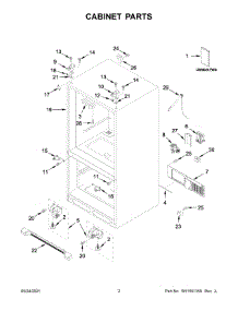 02 - Cabinet Parts parts for Whirlpool Refrigerator WRFA35SWHZ07 from AppliancePartsPros.com
