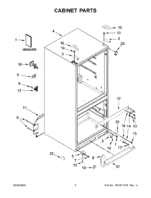 02 - Cabinet Parts parts for Whirlpool Refrigerator WRFA60SFHZ01 from AppliancePartsPros.com