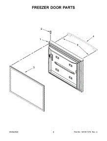 05 - Freezer Door Parts parts for Whirlpool Refrigerator WRFA60SFHZ01 from AppliancePartsPros.com