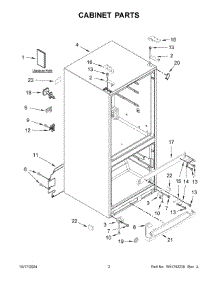 02 - Cabinet Parts parts for Whirlpool Refrigerator WRFA60SFHZ05 from AppliancePartsPros.com