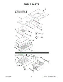 07 - Shelf Parts parts for Whirlpool Refrigerator WRFA60SFHZ05 from AppliancePartsPros.com