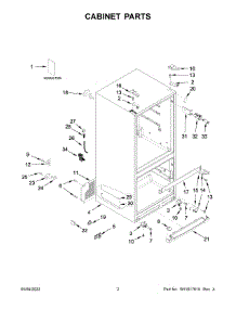 02 - Cabinet Parts parts for Whirlpool Refrigerator WRFA60SMHZ01 from AppliancePartsPros.com