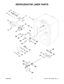 03 - Refrigerator Liner Parts parts for Whirlpool Refrigerator WRFC2036RW00 from AppliancePartsPros.com