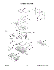 08 - Shelf Parts parts for Whirlpool Refrigerator WRFC2036RZ00 from AppliancePartsPros.com