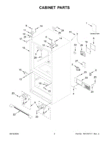 02 - Cabinet Parts parts for Whirlpool Refrigerator WRFC2036RZ00 from AppliancePartsPros.com