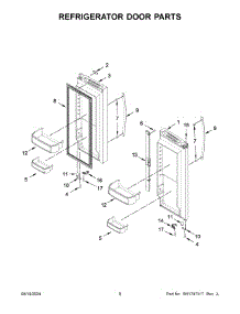 05 - Refrigerator Door Parts parts for Whirlpool Refrigerator WRFC2036RZ00 from AppliancePartsPros.com